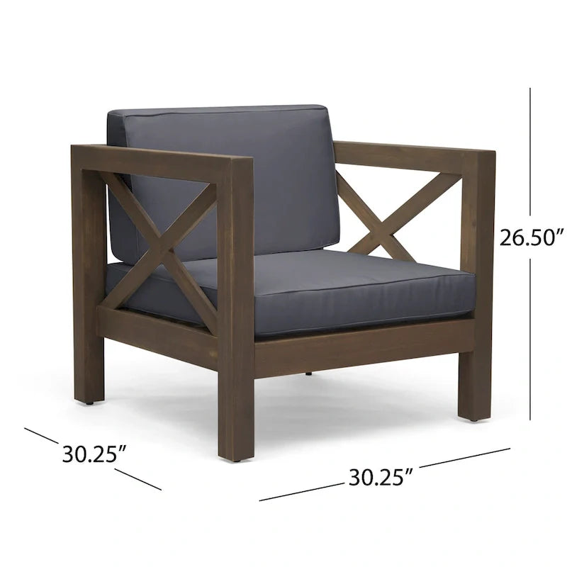 Set da conversazione da esterno Brava in legno di acacia, 6 pezzi, di Christopher Knight Home