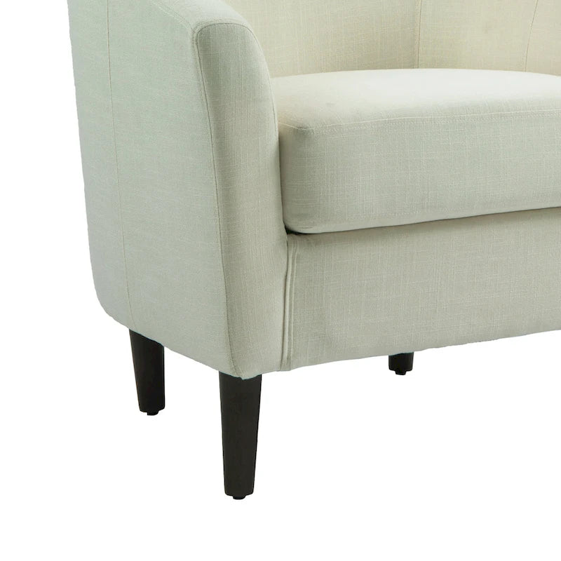 Set di 2 poltrone d'accento moderne in lino, a forma di botte, poltrone club