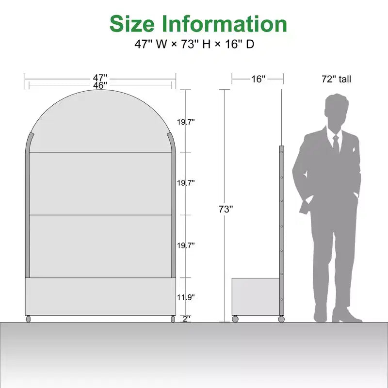 Fioriera MAYEERTY in ferro nero ad arco da 72x47 con grigliato, set da 3 pezzi, schermo decorativo da giardino per patio e balcone