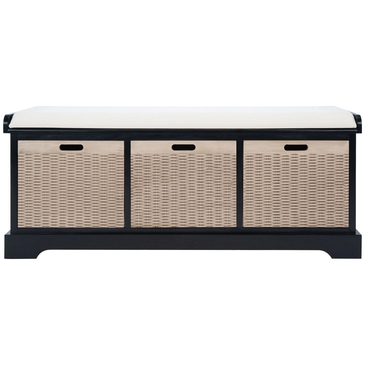 Bank tal-ħażna SAFAVIEH Fiorello bi 3 kxaxen u kuxxin - 47.3 W x 15 L x 19 H - 47Wx15Dx19H