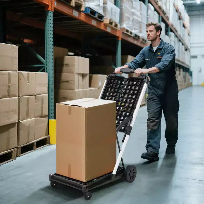 2-stufige faltbare Einkaufswagen für Lebensmittel, Tragfähigkeit 198 lb, zusammenklappbarer tragbarer Einkaufswagen mit Rädern und herausnehmbarer Kiste für Einkaufszentrum und Markt, Blau