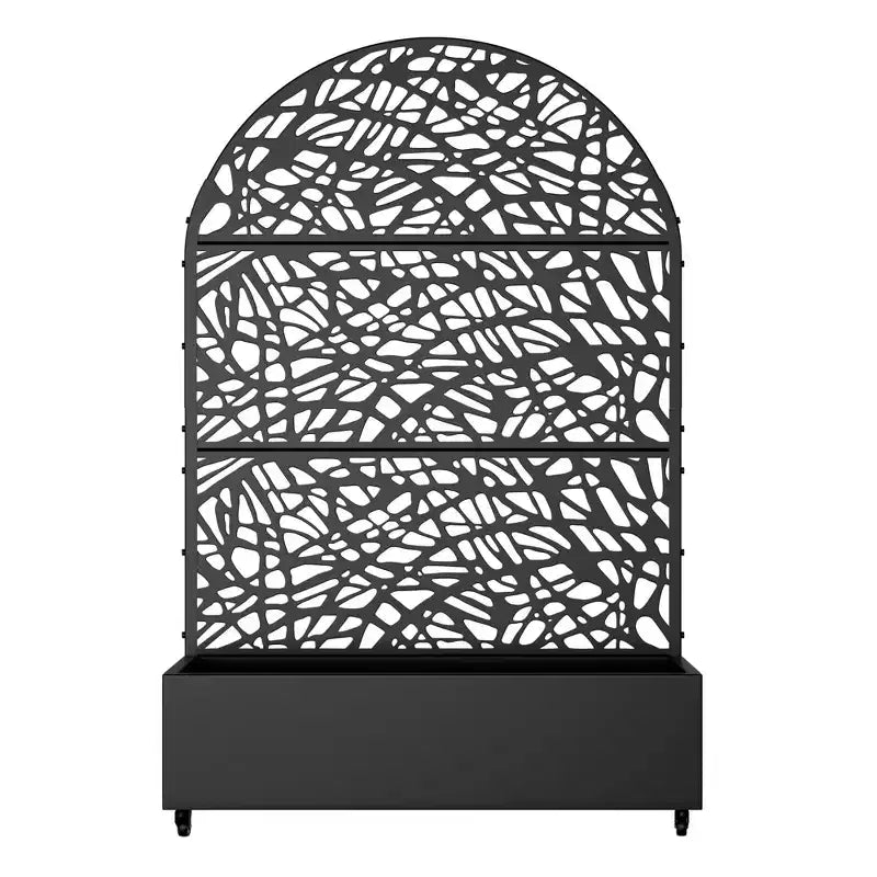 Fioriera MAYEERTY in ferro nero ad arco da 72x47 con grigliato, set da 3 pezzi, schermo decorativo da giardino per patio e balcone
