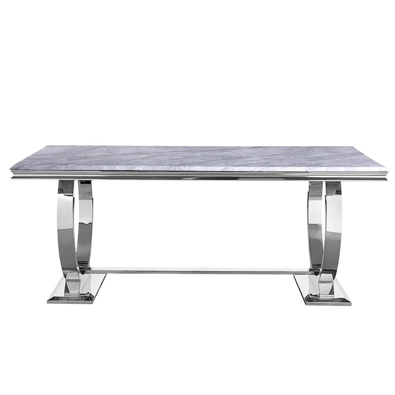 Mejda moderna tal-kamra tal-ikel b’bażi f’forma ta’ U tal-metall tal-istainless steel