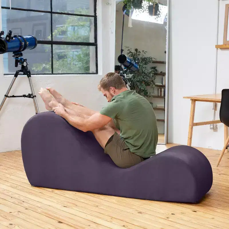Chaise longue Avana Sleek per yoga - Prodotta negli USA - Ideale per stretching, relax, esercizio e altro, 60D x 18W x 26H pollici, grigio chiaro