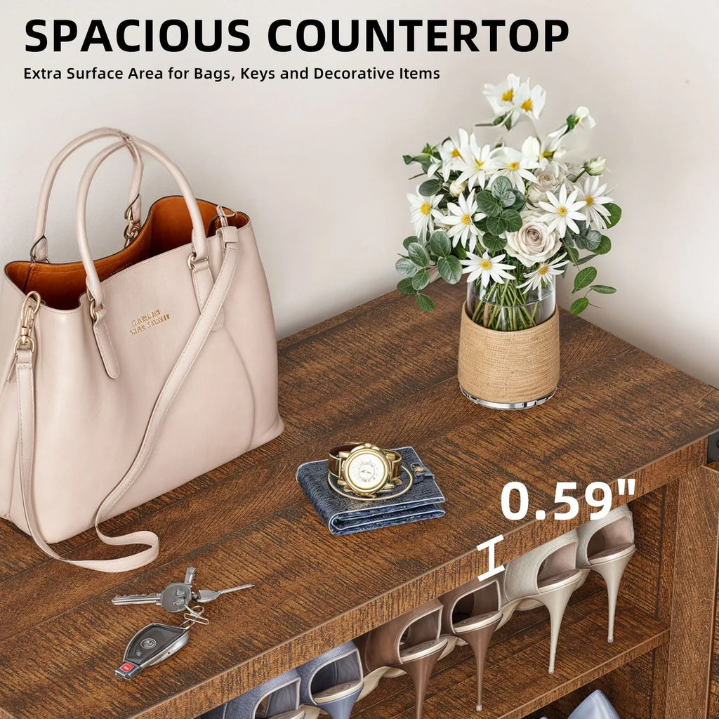 Scarpiera Moasis a 5 ripiani per 20 paia di scarpe con doppie ante per ingresso