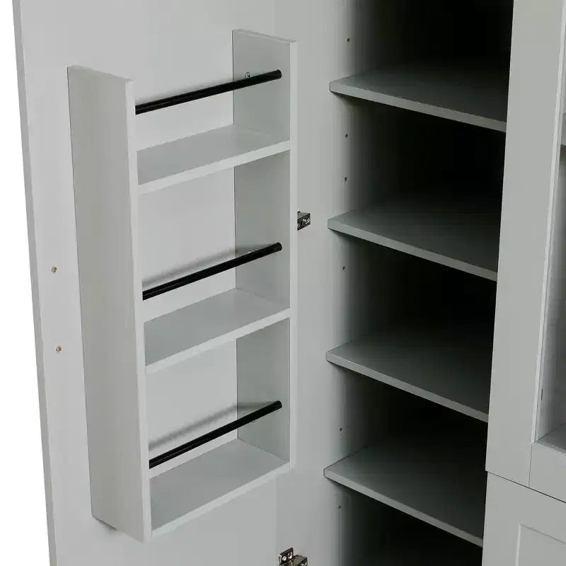 Dispensa da cucina indipendente Whisen alta 71', grande mobile contenitore per sala da pranzo con credenza e buffet a 6 ante, ripiani regolabili