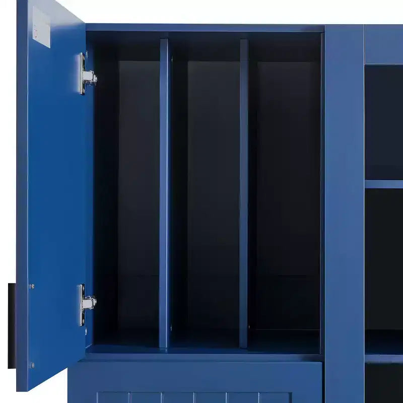 Dispensa da cucina indipendente Whisen alta 71', grande mobile contenitore per sala da pranzo con credenza e buffet a 6 ante, ripiani regolabili