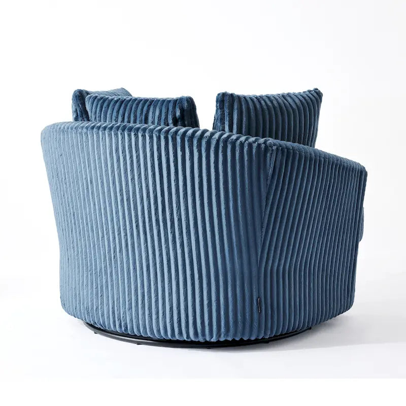 Pultruna Barrel li Tdur, Oversized 43 W, b’Corduroy Plush u Armrests Imdaħħlin