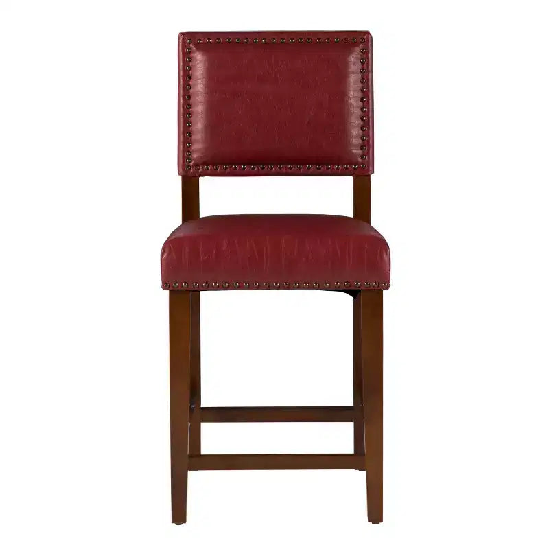 Sgabello da Bancone Senza Braccioli in Ecopelle, Altezza Fissa, 1 Posto – Grigio / Nero / Caramello