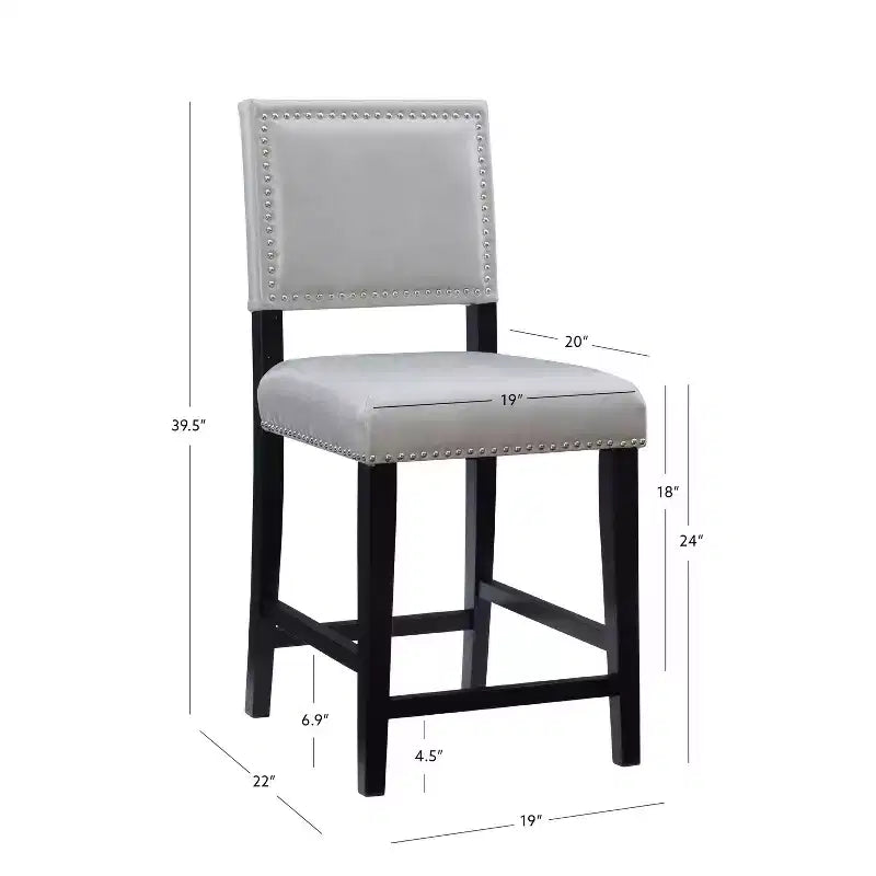 Sgabello da Bancone Senza Braccioli in Ecopelle, Altezza Fissa, 1 Posto – Grigio / Nero / Caramello