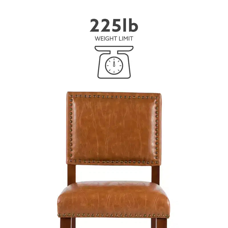 Sgabello da Bancone Senza Braccioli in Ecopelle, Altezza Fissa, 1 Posto – Grigio / Nero / Caramello
