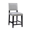 Sgabello da Bancone Senza Braccioli in Ecopelle, Altezza Fissa, 1 Posto – Grigio / Nero / Caramello