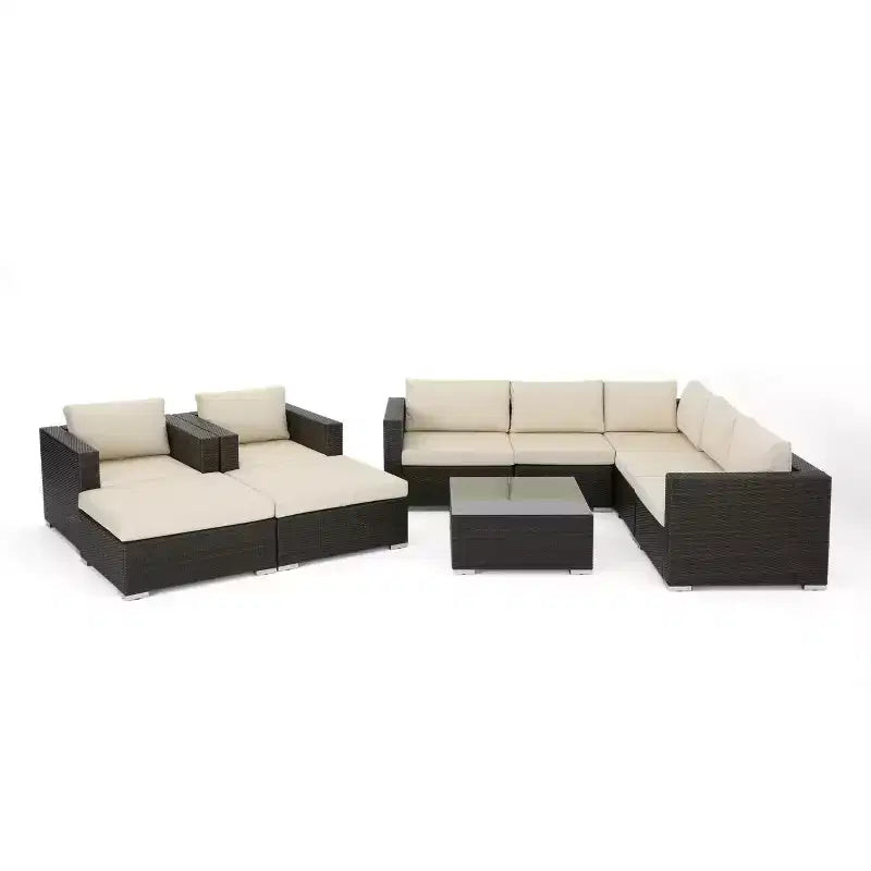Divano componibile Santa Rosa 10 pezzi in vimini - Christopher Knight Home