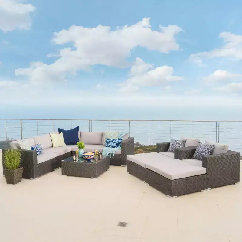 Divano componibile Santa Rosa 10 pezzi in vimini - Christopher Knight Home