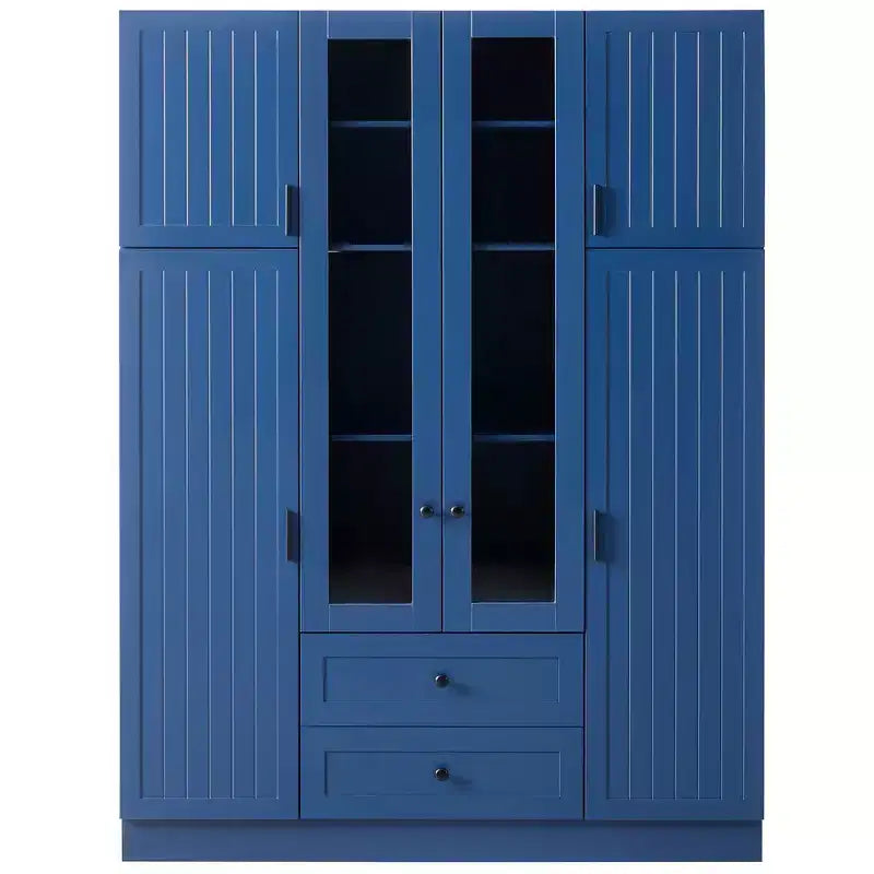 Dispensa da cucina indipendente Whisen alta 71', grande mobile contenitore per sala da pranzo con credenza e buffet a 6 ante, ripiani regolabili