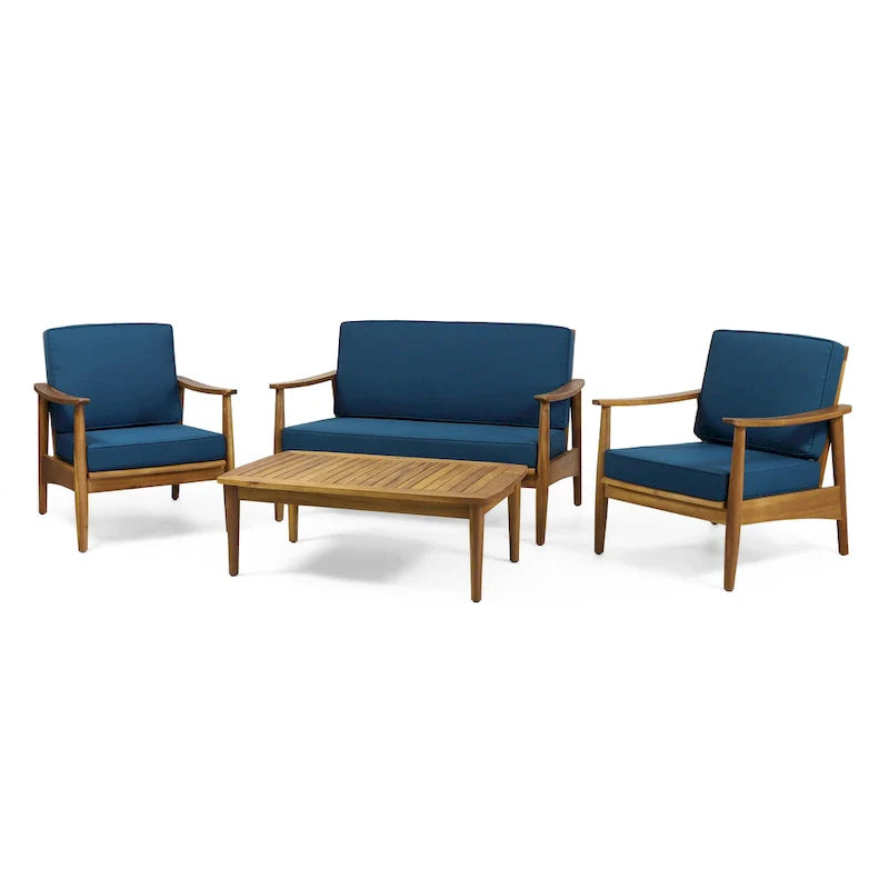 Set da conversazione da esterno Willowbrook in legno di acacia per 4 persone, di Christopher Knight Home