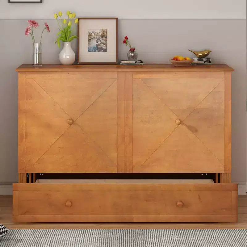 Letto a scomparsa queen Mjkone, letto a cubo con armadio contenitore, stazione di ricarica e spazio portaoggetti