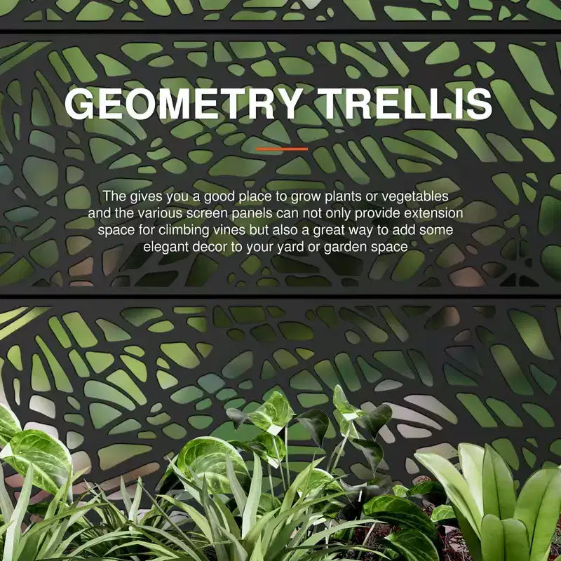 Fioriera MAYEERTY in ferro nero ad arco da 72x47 con grigliato, set da 3 pezzi, schermo decorativo da giardino per patio e balcone