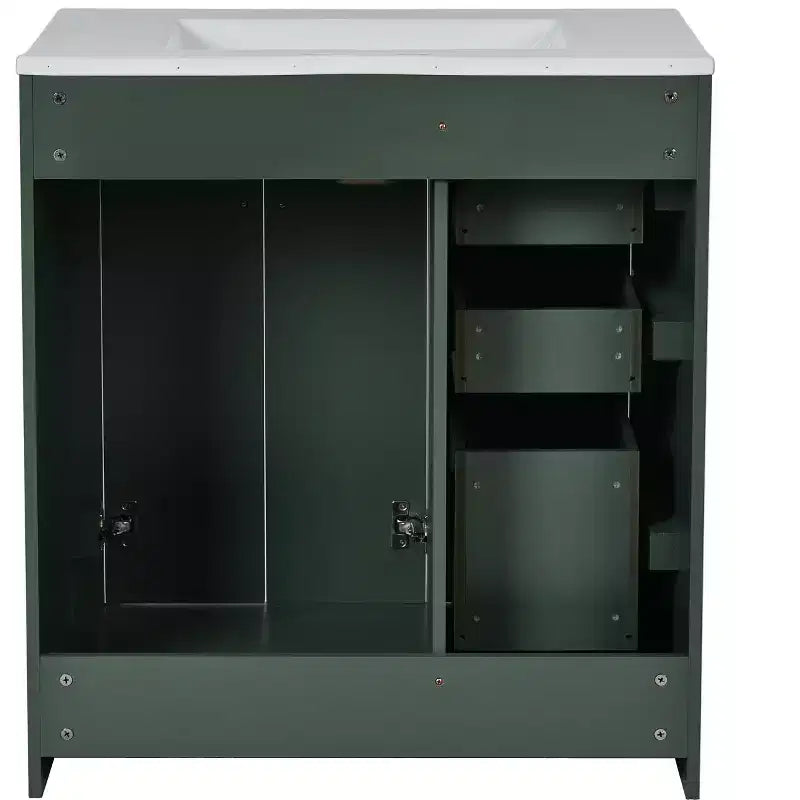 Mobile da bagno da 30" con lavabo singolo, armadietto e 3 cassetti – Nero / Blu / Verde / Indaco / Bianco