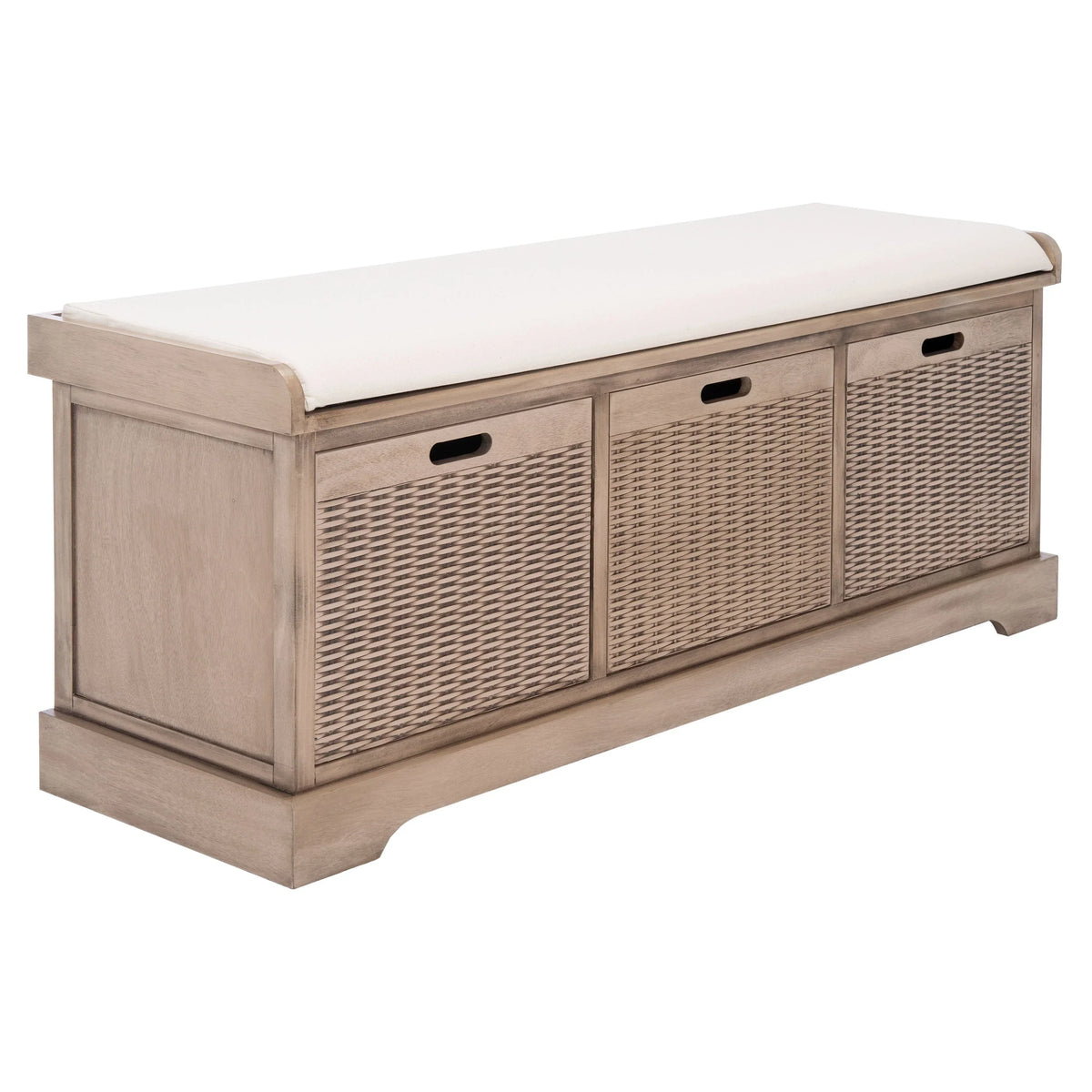 Bank tal-ħażna SAFAVIEH Fiorello bi 3 kxaxen u kuxxin - 47.3 W x 15 L x 19 H - 47Wx15Dx19H