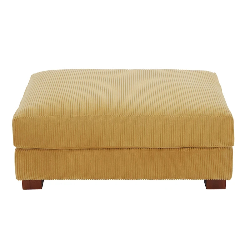 Pouf poggiapiedi oversize in velluto a coste moderno
