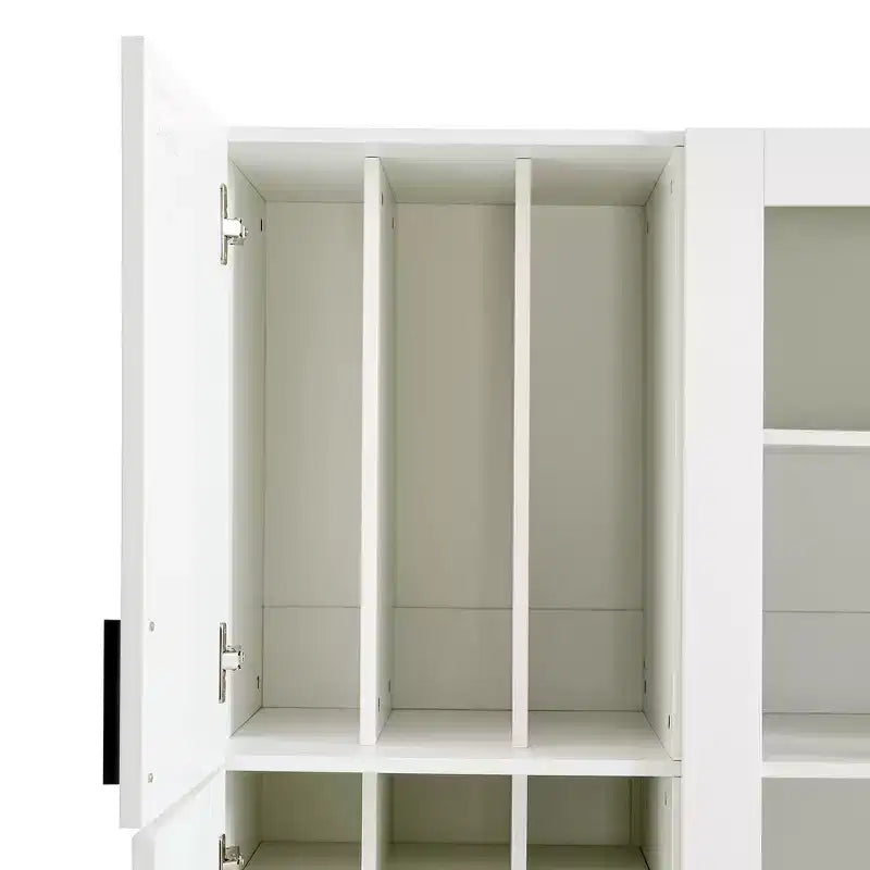 Dispensa da cucina indipendente Whisen alta 71', grande mobile contenitore per sala da pranzo con credenza e buffet a 6 ante, ripiani regolabili