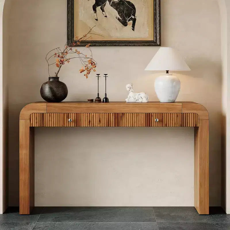 Tavolo Consolle Rustico Whisen Tavolo da Ingresso Tavolo Laterale con Frontale del Cassetto Scanalato
