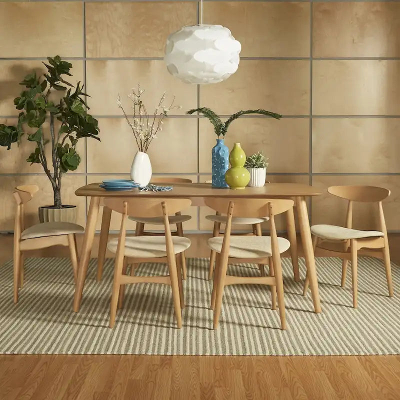 Set da pranzo affusolato in rovere norvegese e danese di iNSPIRE Q Modern