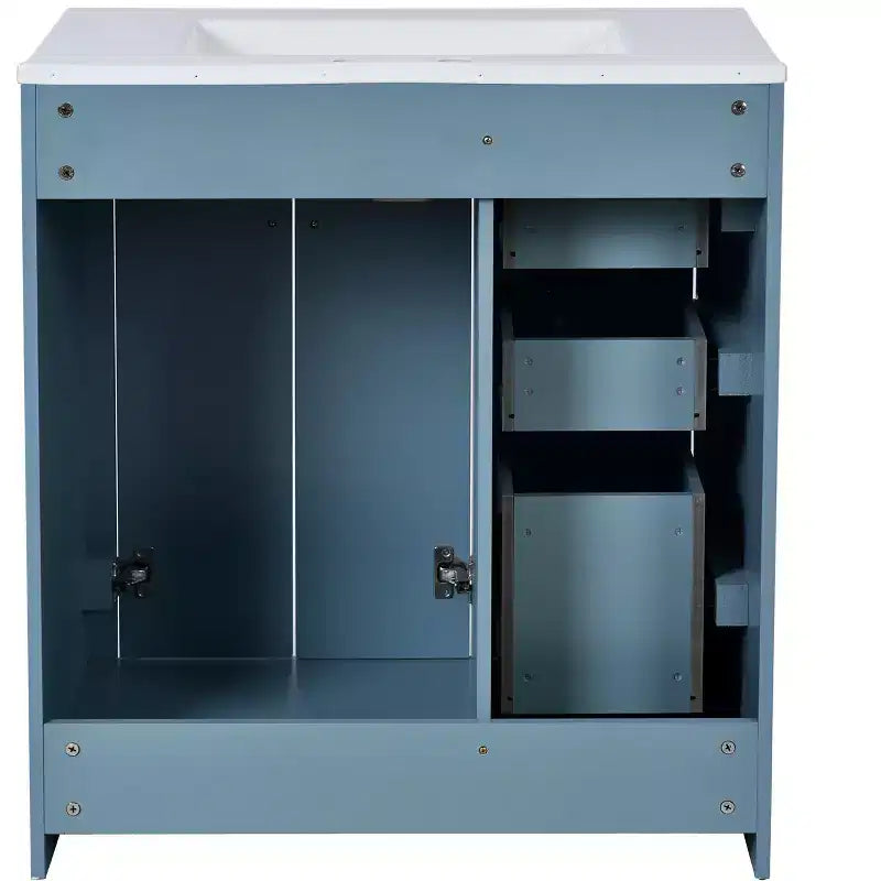 Mobile da bagno da 30" con lavabo singolo, armadietto e 3 cassetti – Nero / Blu / Verde / Indaco / Bianco