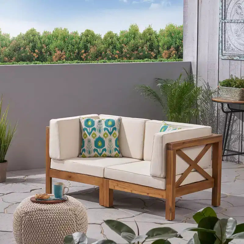 Divanetto modulare 2 pezzi in acacia Brava - Christopher Knight Home