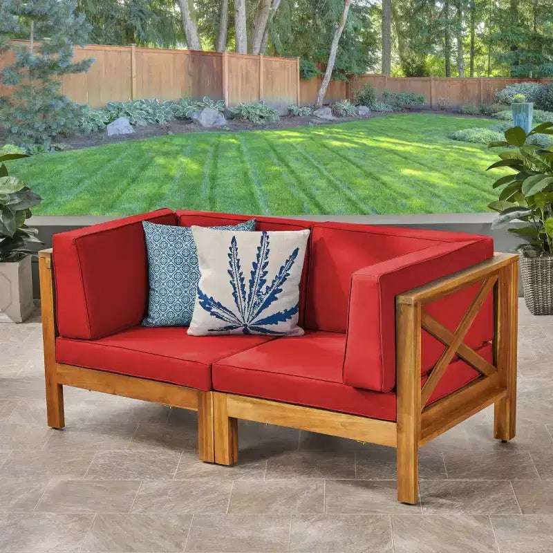 Divanetto modulare 2 pezzi in acacia Brava - Christopher Knight Home