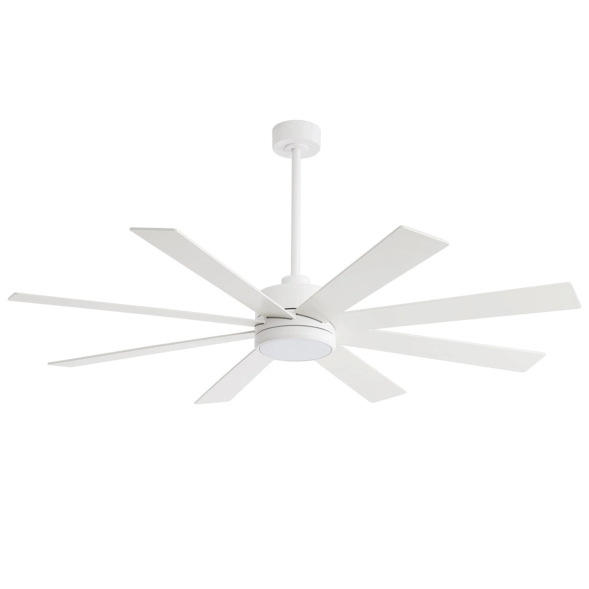 Ventilatore da soffitto nero da 65 pollici con 8 pale, LED, luce e telecomando
