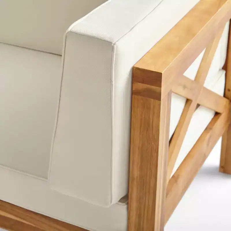 Brava Set Sezionale da Esterno 6 Pezzi in Legno di Acacia - Christopher Knight Home