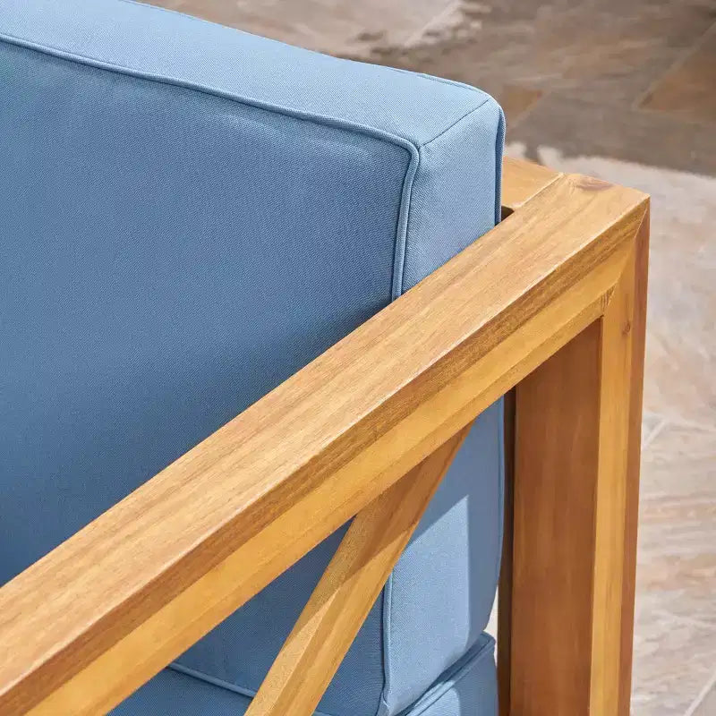 Brava Set Sezionale da Esterno 6 Pezzi in Legno di Acacia - Christopher Knight Home