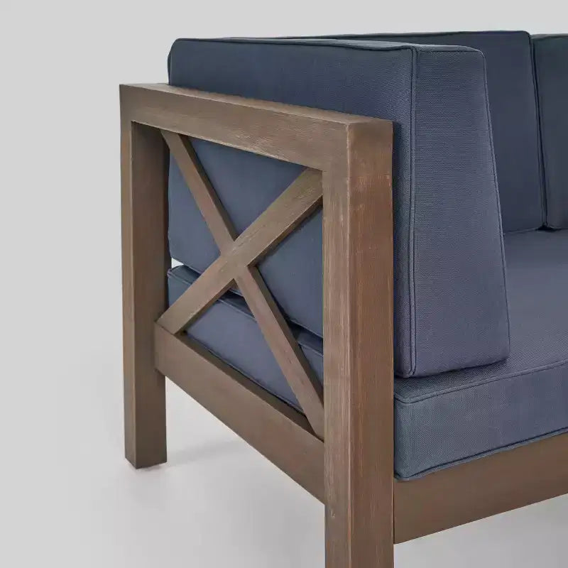 Brava Set Sezionale da Esterno 6 Pezzi in Legno di Acacia - Christopher Knight Home