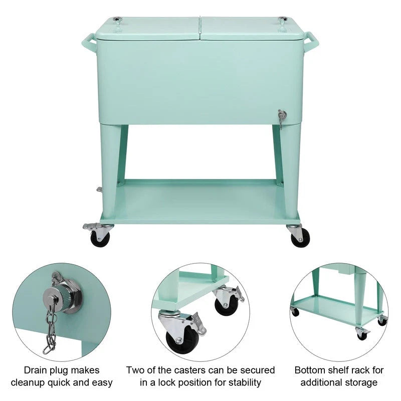 Frigo portatile in ferro verniciato da 80 QT con ripiano
