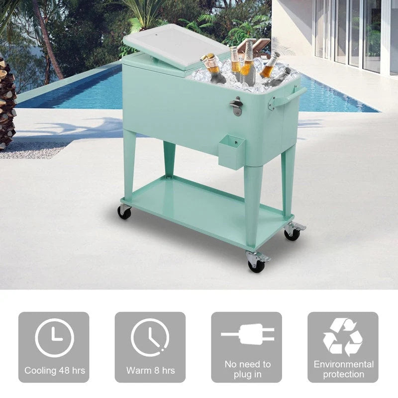 Frigo portatile in ferro verniciato da 80 QT con ripiano