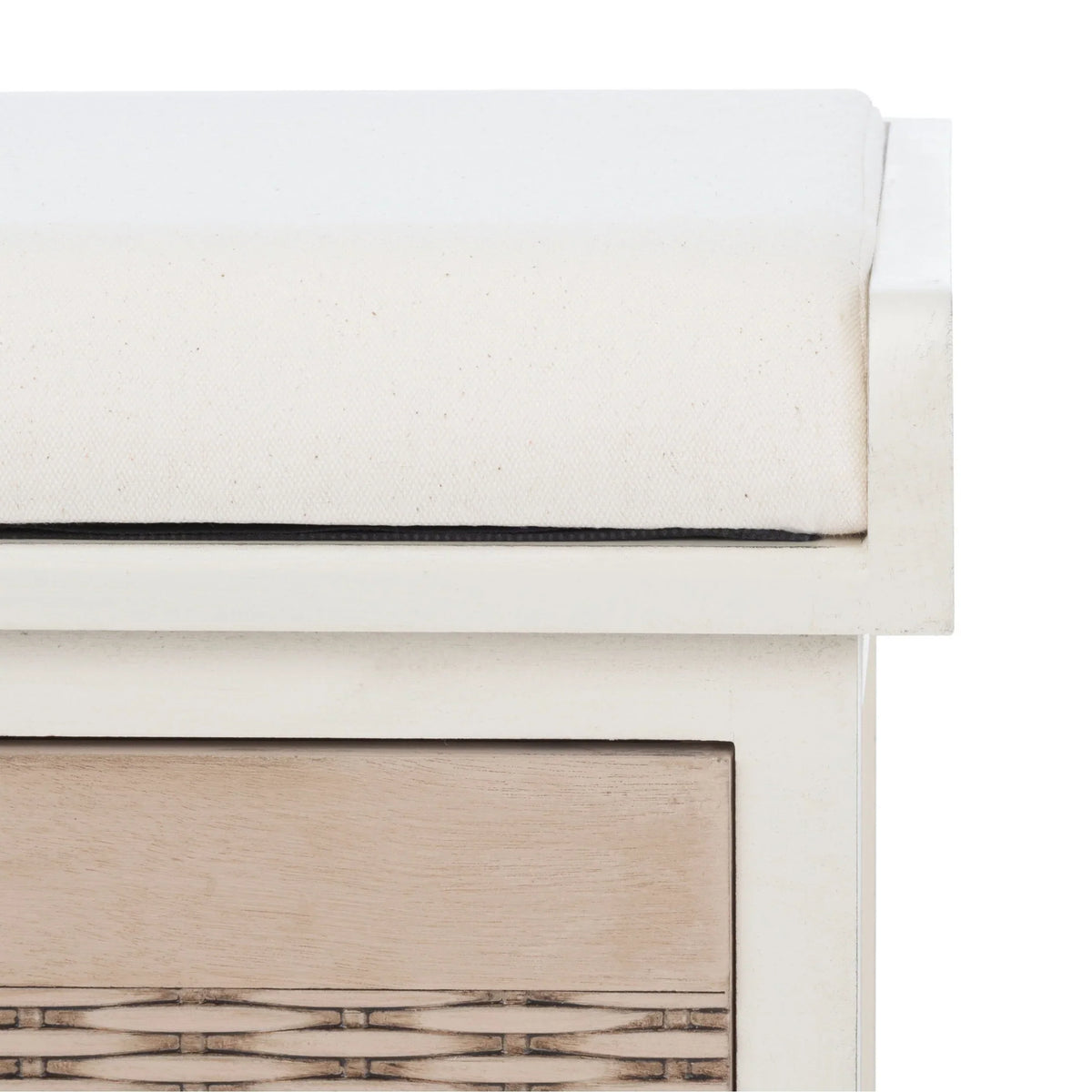 Bank tal-ħażna SAFAVIEH Fiorello bi 3 kxaxen u kuxxin - 47.3 W x 15 L x 19 H - 47Wx15Dx19H