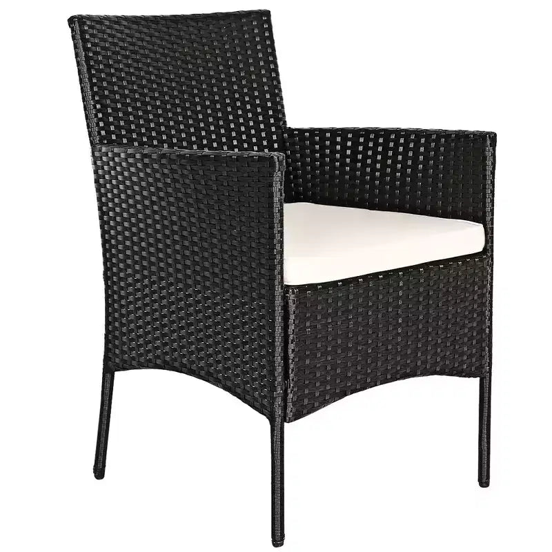 Set di mobili da giardino Costway 4 pezzi in vimini, set da conversazione per esterni