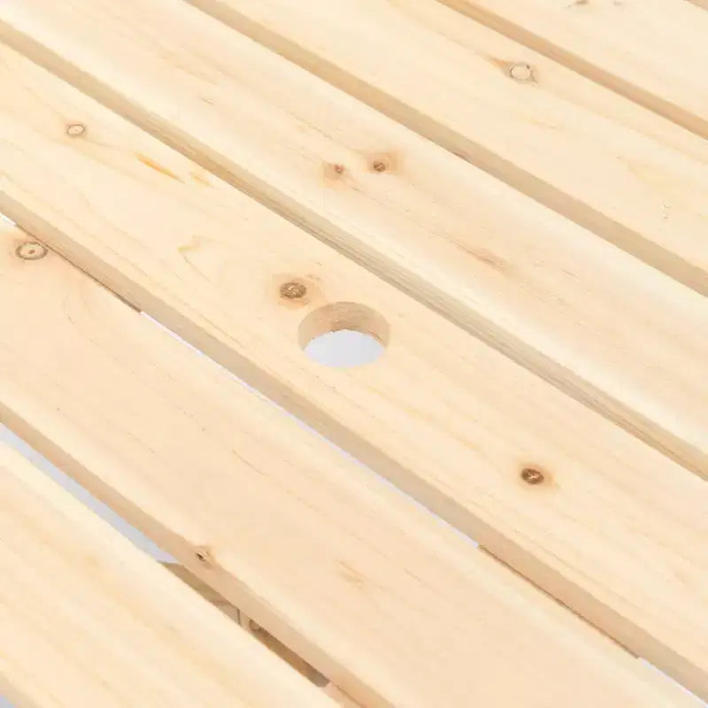Tavolo da picnic rotondo in legno Gardenised per esterno con panca per patio, 6 posti con foro per ombrellone