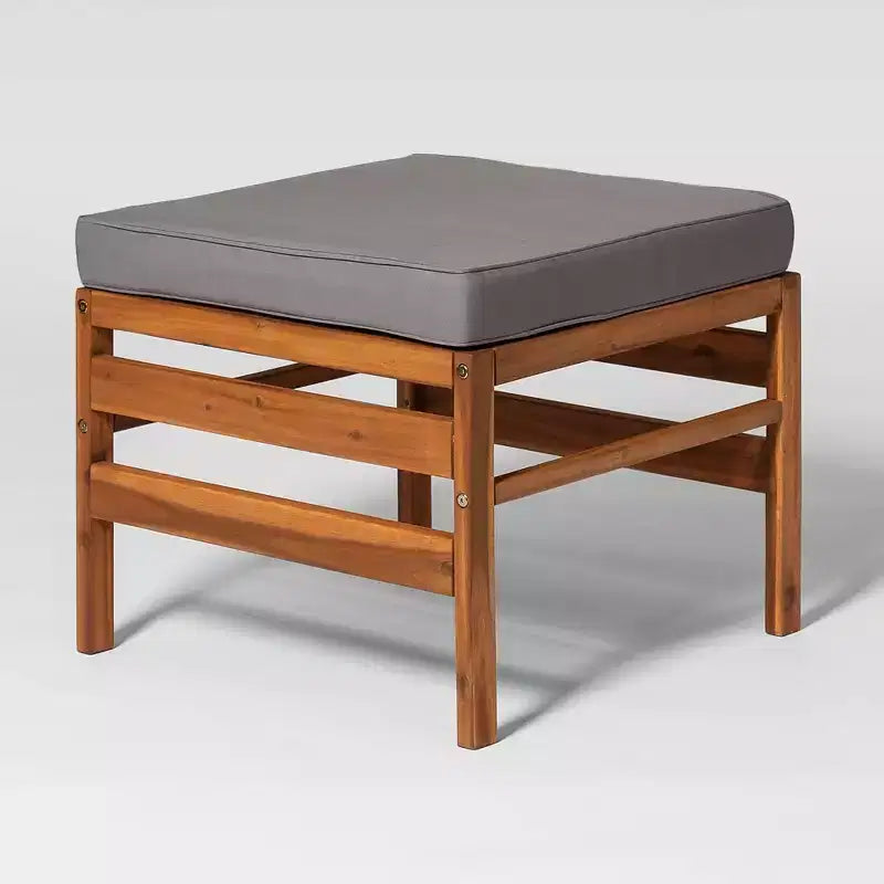 Set Divano e Poltrone da Esterno Modulari a 3 Pezzi in Legno di Acacia con Cuscini - Saracina Home