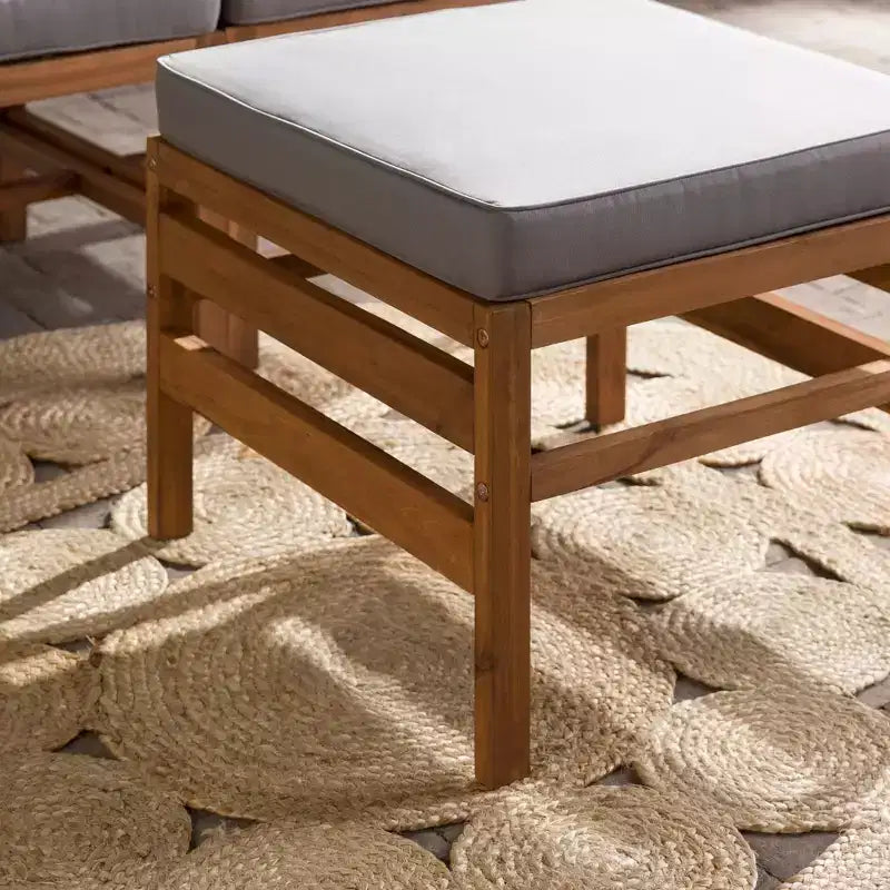 Set Divano e Poltrone da Esterno Modulari a 3 Pezzi in Legno di Acacia con Cuscini - Saracina Home