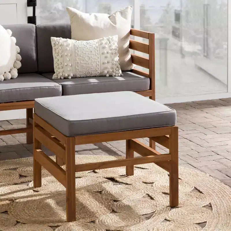Set Divano e Poltrone da Esterno Modulari a 3 Pezzi in Legno di Acacia con Cuscini - Saracina Home