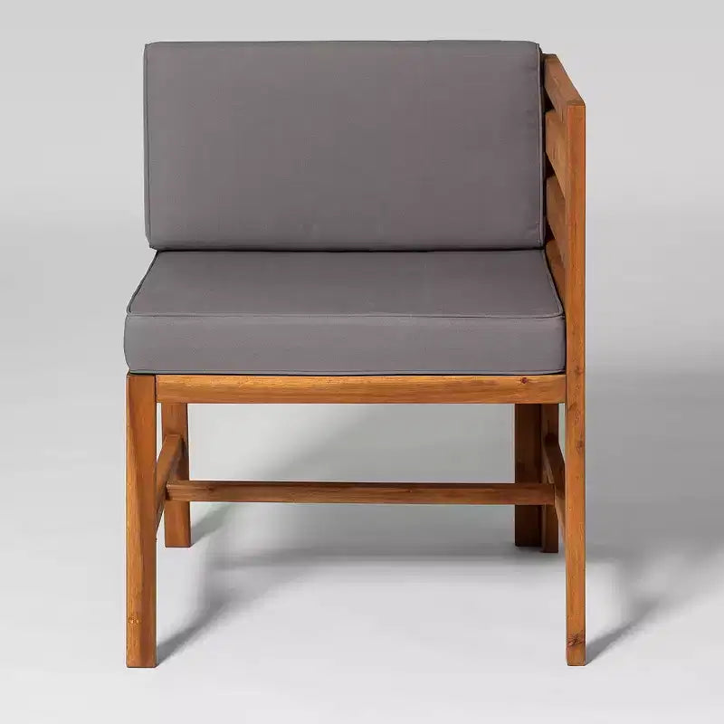 Set Divano e Poltrone da Esterno Modulari a 3 Pezzi in Legno di Acacia con Cuscini - Saracina Home