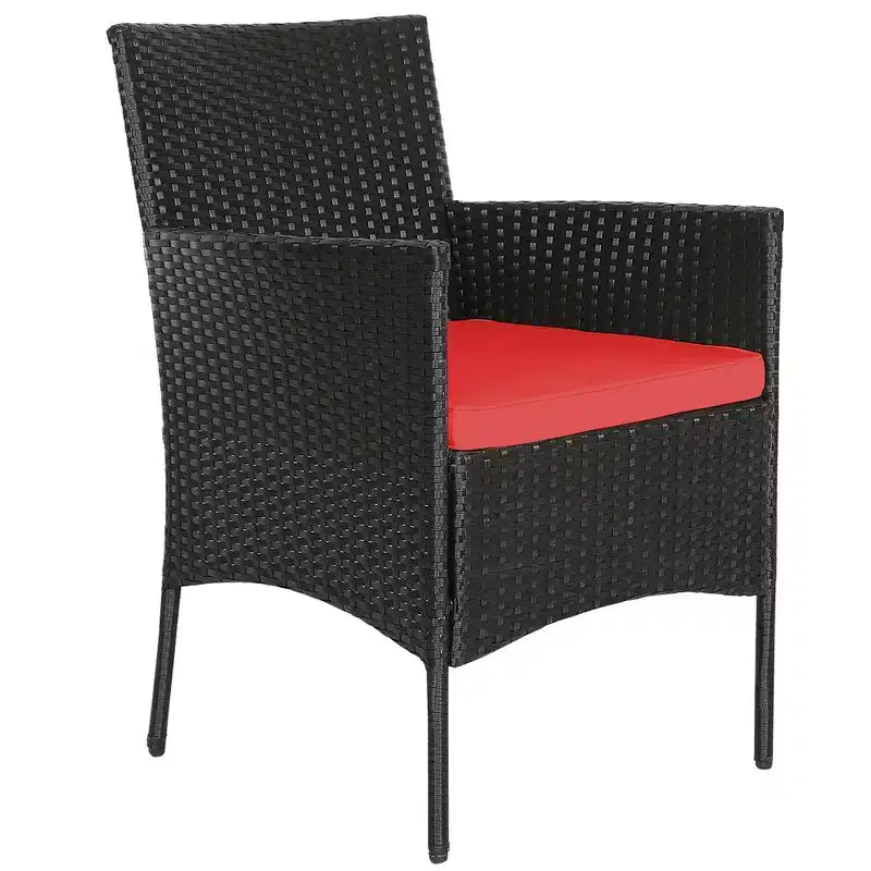 Costway Set Arredamento da Giardino 4 Pezzi con Divano in Rattan Cuscini e Tavolino da Caffè Turchese/Rosso/Bianco/Grigio/Blu scuro