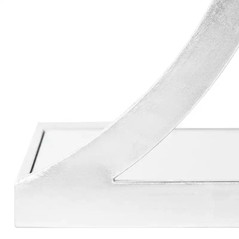 Tavolino d'appoggio rettangolare con ripiano in oro/bianco e argento/specchio, a 2 livelli, per 1 persona
