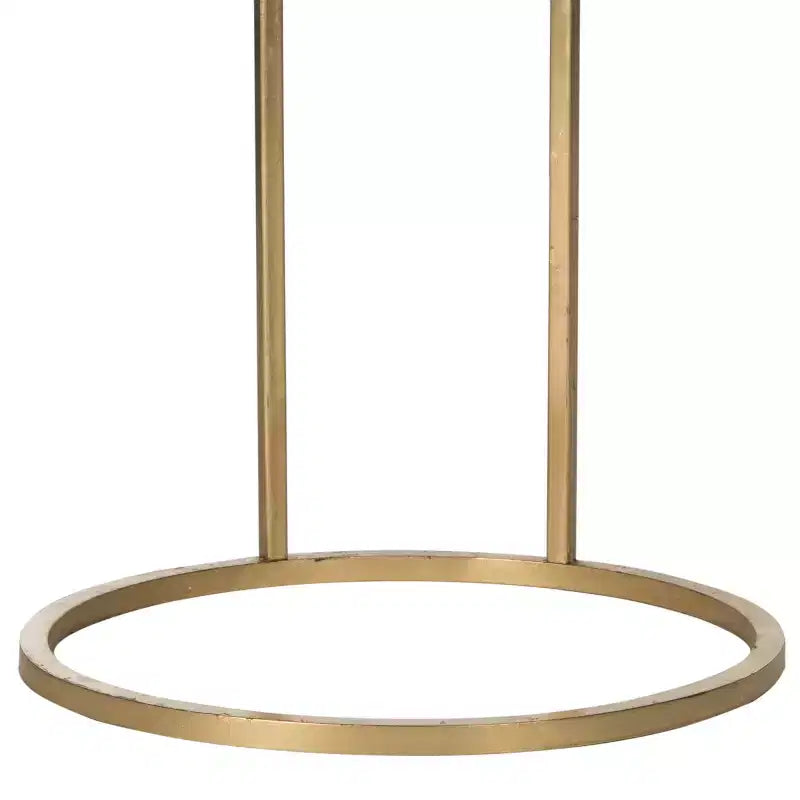 Tavolino rotondo accentuato oro con piano in vetro a specchio, 1 pezzo