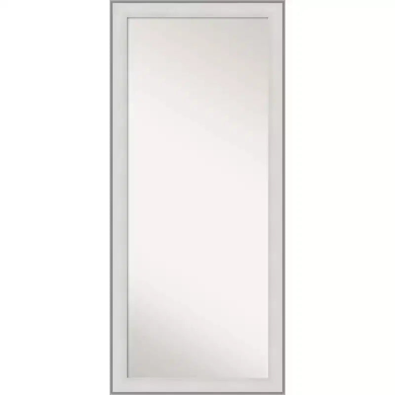 Specchio da terra/a parete rettangolare, argento/bianco, 1 persona, 74 x 165 cm