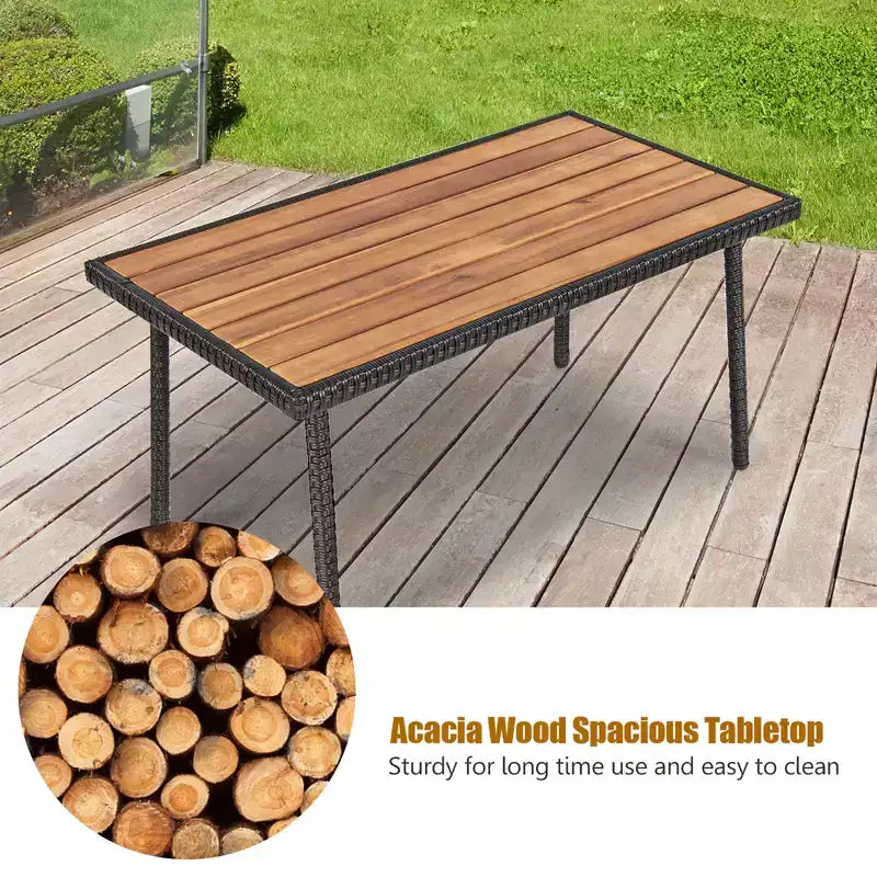 Set di mobili da giardino in rattan Costway da 4 pezzi Set da conversazione per esterni Tavolino da caffè con cuscini