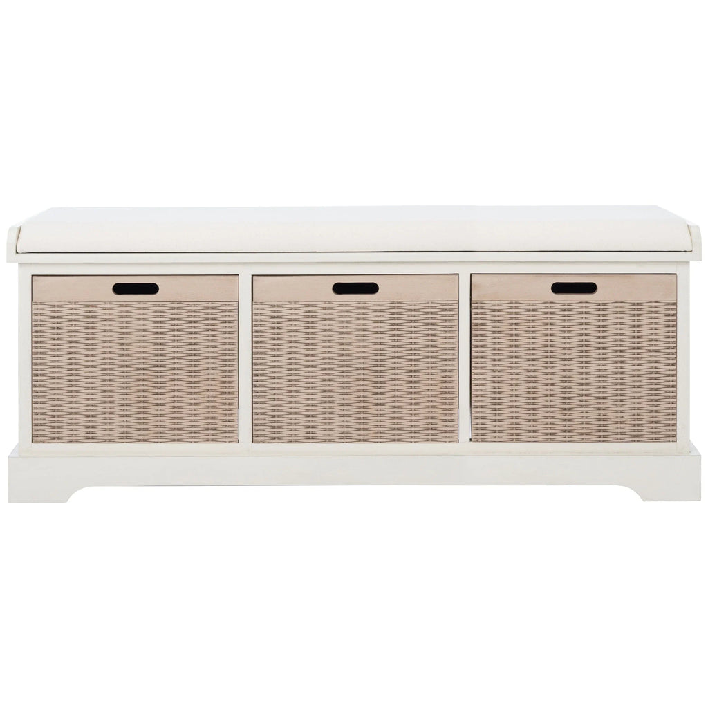 Bank tal-ħażna SAFAVIEH Fiorello bi 3 kxaxen u kuxxin - 47.3 W x 15 L x 19 H - 47Wx15Dx19H